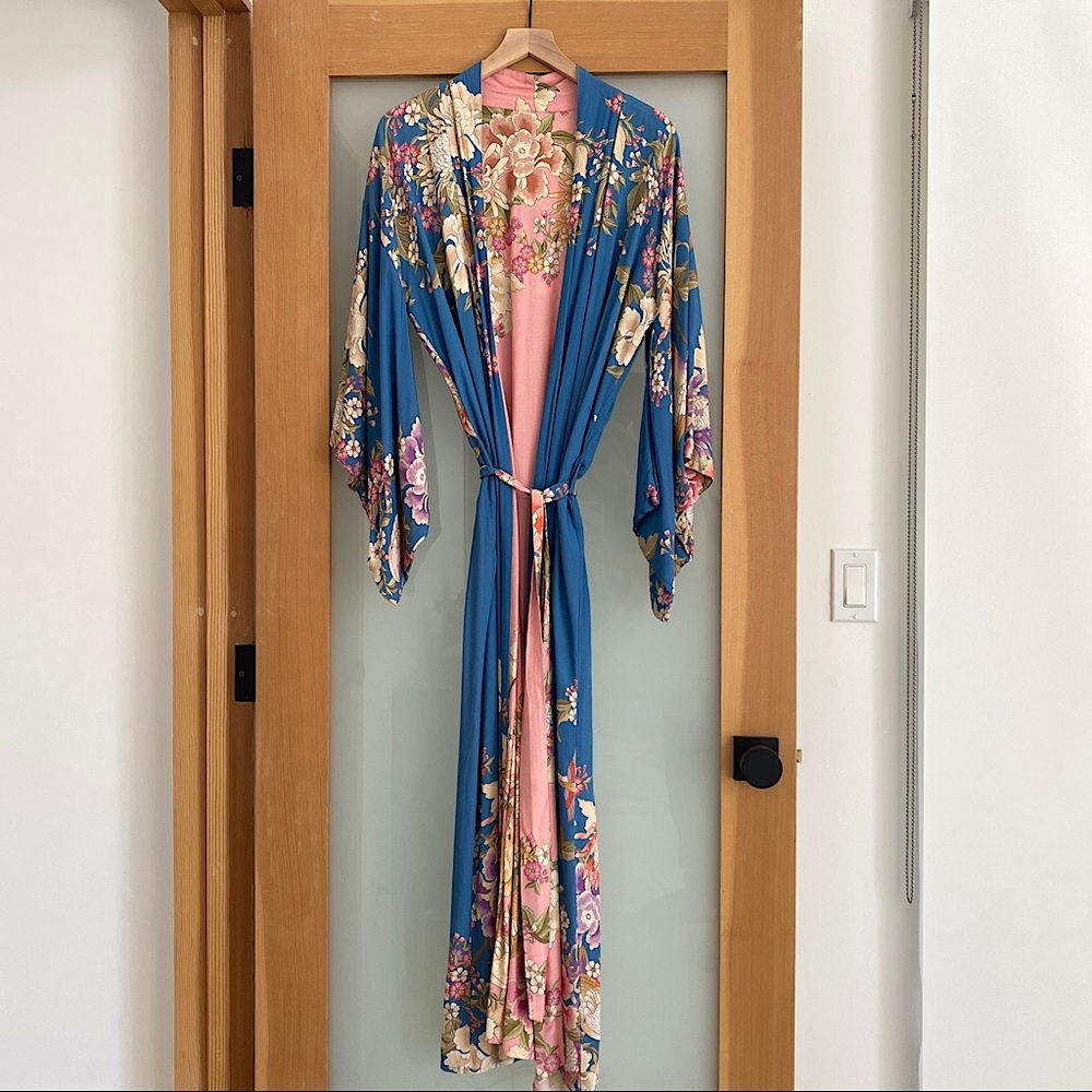 SPELL Blue Skies Reversible Kimono Gown